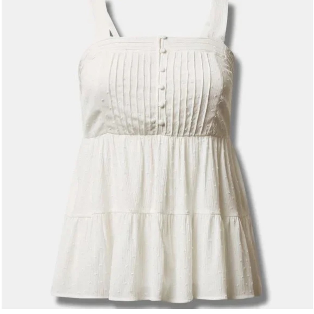 Swiss Dot Crinkle Gauze Tiered Pin Tuck - Picture 6 of 7